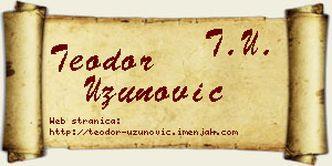 Teodor Uzunović vizit kartica